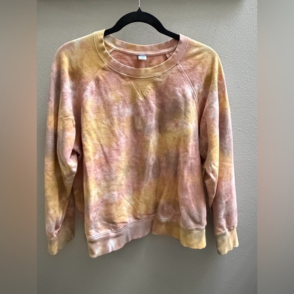 Old Navy Tie-Dye Crew Neck Sweater - Pink and Yellow